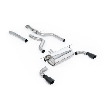BMW F20/F21 M135i (Non X-Drive) - Cat-Back Exhaust System with Race Rear Silencer & Ceramic Black Tips - Cerakote Black