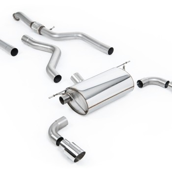 BMW F20/F21 M135i (Non X-Drive) - Cat-Back Exhaust System with Race Rear Silencer & Polished Tips - Polished
