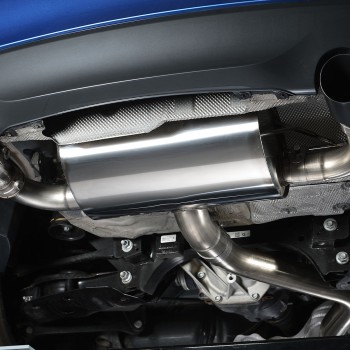 Resonated (Quieter) Cat-Back Exhaust System with Cerakote Black Tips - Cerakote Black