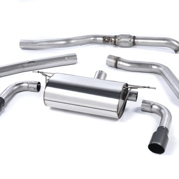 Resonated (Quieter) Cat-Back Exhaust System with Cerakote Black Tips - Cerakote Black