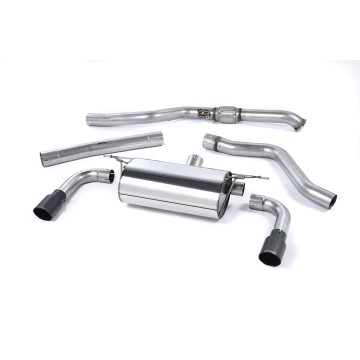 Resonated (Quieter) Cat-Back Exhaust System with Cerakote Black Tips - Cerakote Black