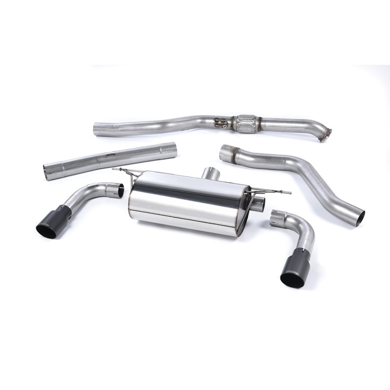 Resonated (Quieter) Cat-Back Exhaust System with Cerakote Black Tips - Cerakote Black