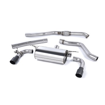 Non-Resonated (Louder) Race Cat-Back Exhaust System with Cerakote Black Tips - Cerakote Black