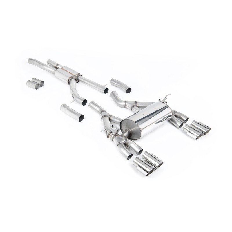 BMW F80 M3/F82 M4 - Cat-Back Exhaust System with Polished Trims - Polished