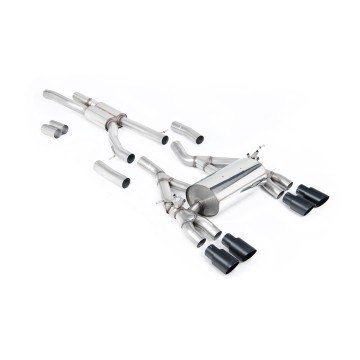 BMW F80 M3/F82 M4 - Cat-Back Exhaust System with Cerakote Black Trims - Cerakote Black