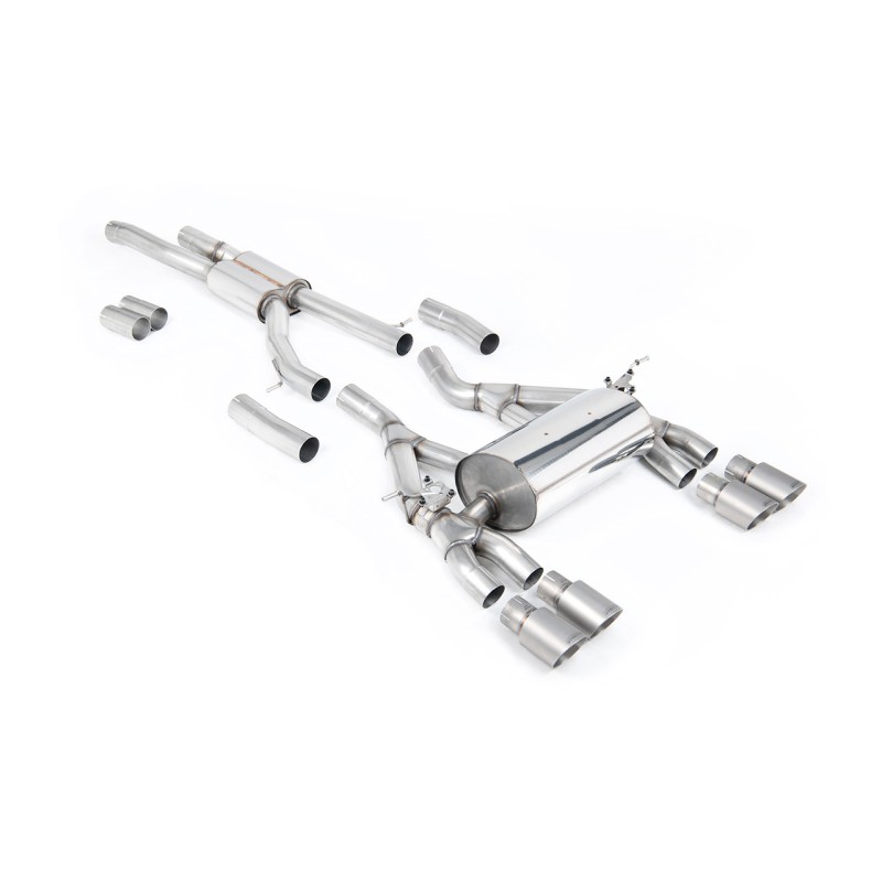BMW F80 M3/F82 M4 - Cat-Back Exhaust System with Titanium Trims - Brushed Titanium