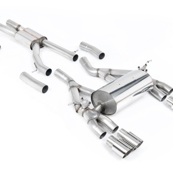 BMW F80 M3/F82 M4 - Race (Loudest) Cat-Back Exhaust System with Polished Trims - Polished