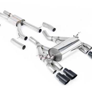 BMW F80 M3/F82 M4 - Race (Louder) Cat-Back Exhaust System with Cerakote Black Trims - Cerakote Black