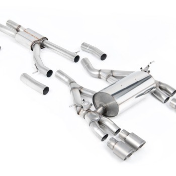 BMW F80 M3/F82 M4 - Race (Loudest) Cat-Back Exhaust System with Titanium Trims - Brushed Titanium