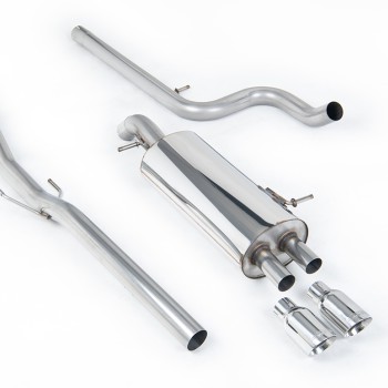 Citroen DS3 1.6 - Non-Resonated (Louder) Cat-Back Exhaust System with Polished Trims - Polished