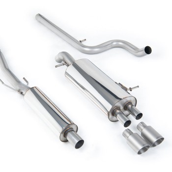Citroen DS3 1.6 - Resonated (Quieter) Cat-Back Exhaust System with Titanium Trims - Brushed Titanium