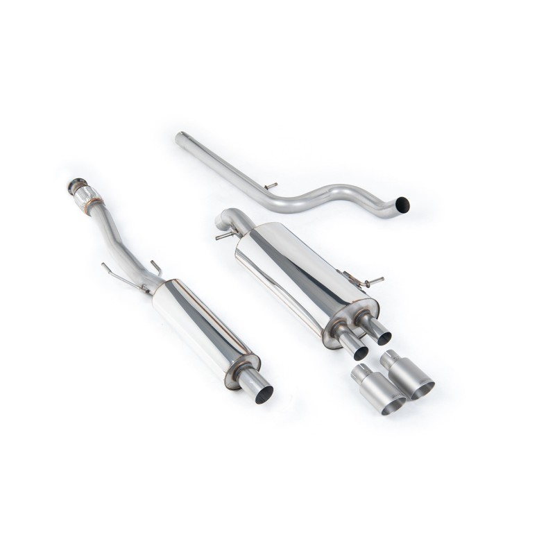 Citroen DS3 1.6 - Resonated (Quieter) Cat-Back Exhaust System with Titanium Trims - Brushed Titanium