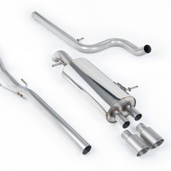 Citroen DS3 1.6 - Non-Resonated (Louder) Cat-Back Exhaust System with Titanium Trims - Brushed Titanium