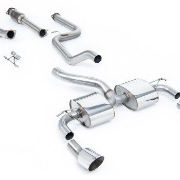Ford Focus MK2 RS - Non-Resonated (Louder) Turbo-Back Exhaust System with Hi-Flow Sports Catalyst & Dual DTM Trims