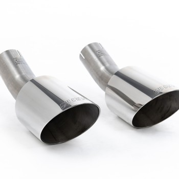 Ford Focus MK2 RS - Resonated (Quieter) Cat-Back Exhaust System with Dual DTM Trims - Polished