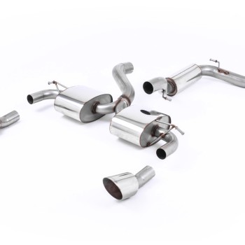 Ford Focus MK2 RS - Resonated (Quieter) Cat-Back Exhaust System with Dual DTM Trims - Polished