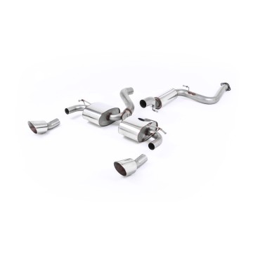 Ford Focus MK2 RS - Resonated (Quieter) Cat-Back Exhaust System with Dual DTM Trims - Polished