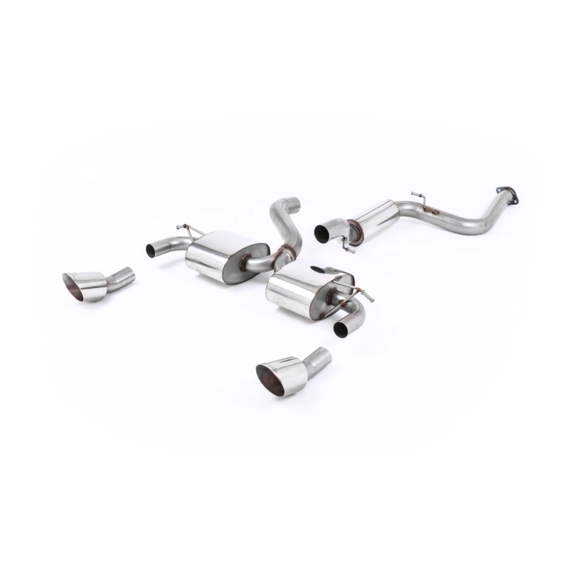 Ford Focus MK2 RS - Resonated (Quieter) Cat-Back Exhaust System with Dual DTM Trims - Polished