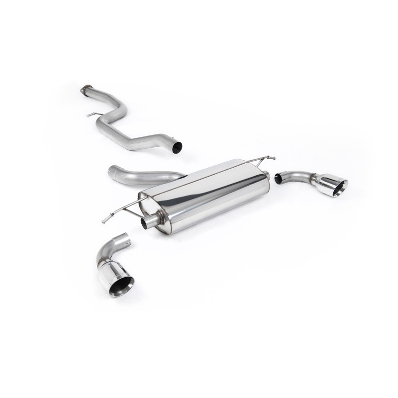 Ford Focus MK2 ST 225 - Non-Resonated (Louder) Cat-Back Exhaust System with 100mm GT-100 Polished Trims - GT