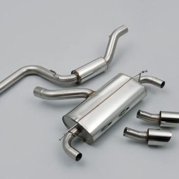 Ford Focus MK2 RS - Resonated (Quieter) Cat-Back Exhaust System with Dual DTM Trims