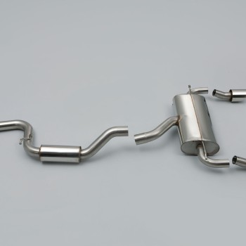 Ford Focus MK2 RS - Resonated (Quieter) Cat-Back Exhaust System with Dual DTM Trims