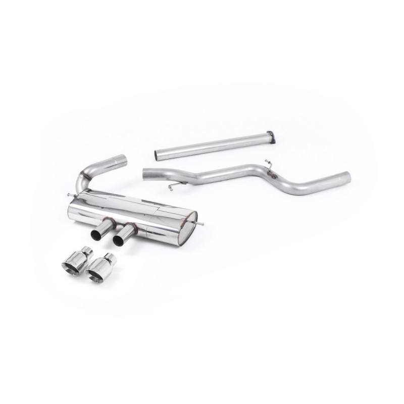 Ford Focus MK3 ST 5 door Hatchback - Non-Resonated (Louder) Cat-Back Exhaust System with Polished Tips - Polished