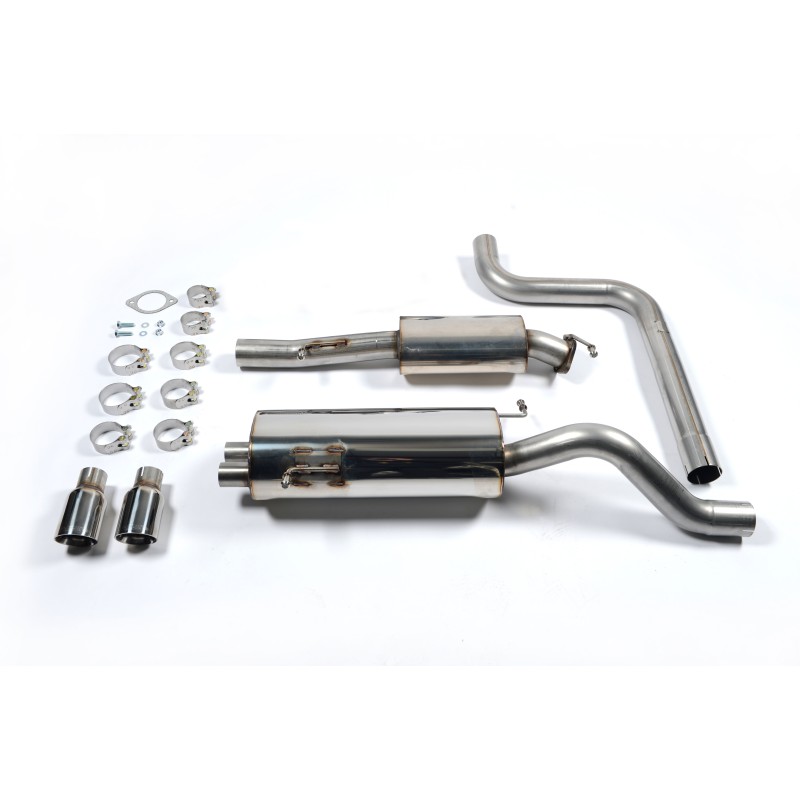 Ford Fiesta MK7/7.5 ST 1.6 - Resonated (Quieter) Cat-Back Race Exhaust System with Polished Tips - Polished