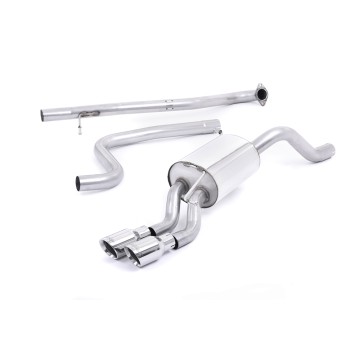 Ford Fiesta MK7/7.5 Ecoboost 1.0T - Non-Resonated (Louder) Cat-Back Exhaust System with Polished Tips - Polished