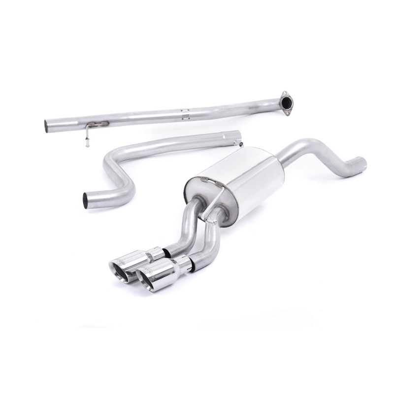 Ford Fiesta MK7/7.5 Ecoboost 1.0T - Non-Resonated (Louder) Cat-Back Exhaust System with Polished Tips - Polished