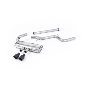 Ford Focus MK3 ST 5 door Hatchback - Non-Resonated (Louder) Cat-Back Exhaust System with Black Velvet Tips - Cerakote Black