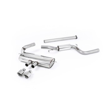 Ford Focus MK3 ST 5 door Hatchback - Part Resonated Cat-Back Exhaust System with Polished Tips - Polished