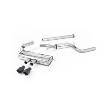 Ford Focus MK3 ST 5 door Hatchback - Part Resonated Cat-Back Exhaust System with Black Velvet Tips - Cerakote Black