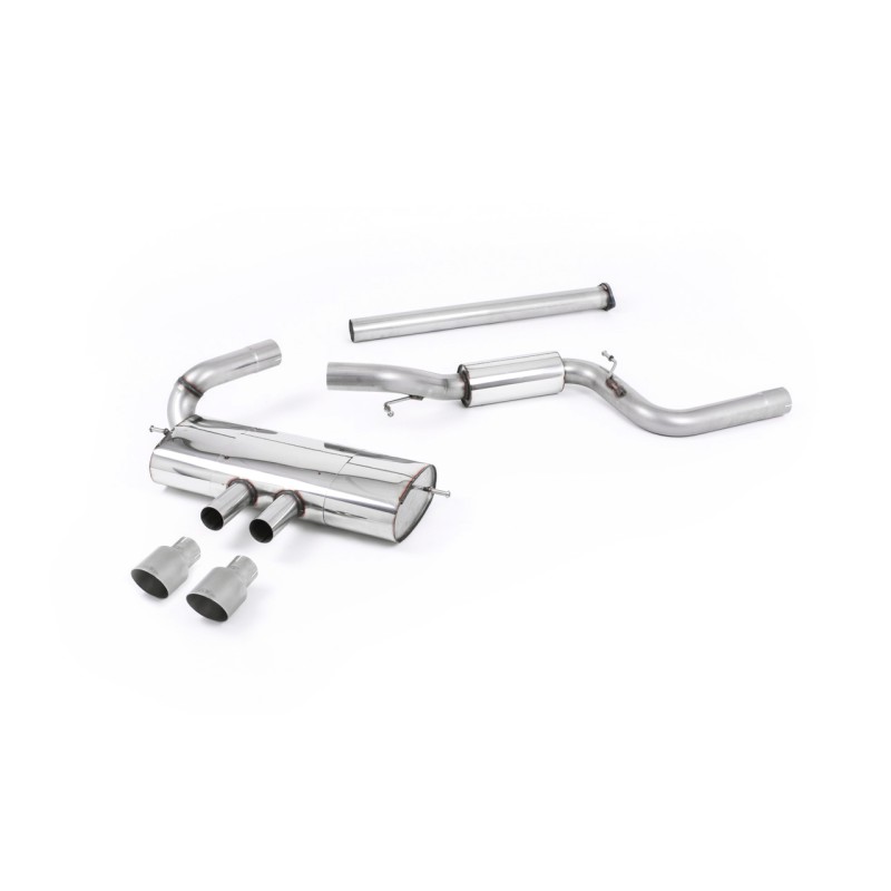 Ford Focus MK3 ST 5 door Hatchback - Part Resonated Cat-Back Exhaust System with Titanium Tips - Brushed Titanium