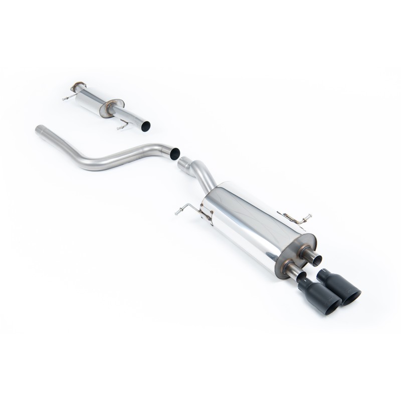Ford Fiesta MK7/7.5 ST 1.6 - Resonated (Quieter) Cat-Back Exhaust System with Cerakote Black Tips - Cerakote Black
