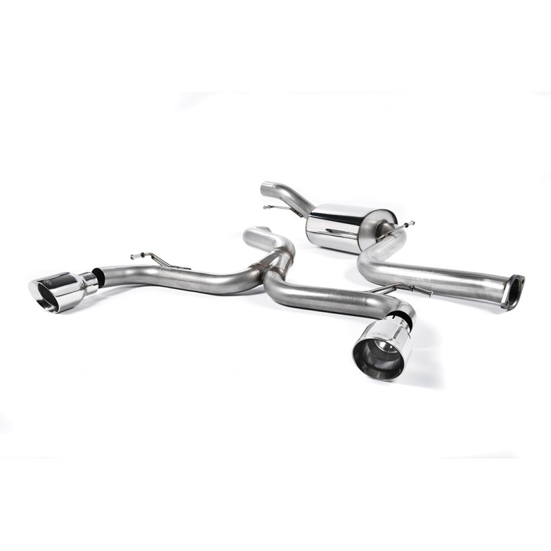 Ford Focus MK2 ST 225 - Non-Resonated (Louder) Cat-Back Race Exhaust System with Polished GT-100 Trims - Polished