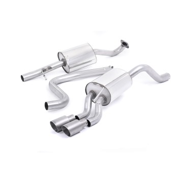 Ford Fiesta MK7/7.5 Ecoboost 1.0T - Resonated (Quieter) Cat-Back Exhaust System with Titanium Tips - Brushed Titanium