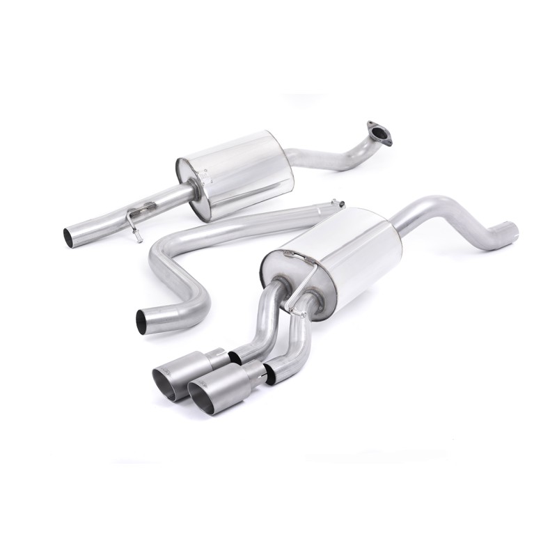 Ford Fiesta MK7/7.5 Ecoboost 1.0T - Resonated (Quieter) Cat-Back Exhaust System with Titanium Tips - Brushed Titanium