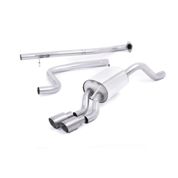 Ford Fiesta MK7/7.5 Ecoboost 1.0T - Non-Resonated (Louder) Cat-Back Exhaust System with Titanium Tips - Brushed Titanium