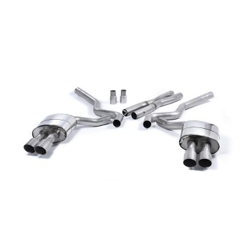Ford Mustang 5.0 V8 GT (Fastback) - Non-Resonated (Louder) Cat-Back Exhaust System with Quad Titanium GT-90 Tips (For Roush Valance) - Brushed Titanium