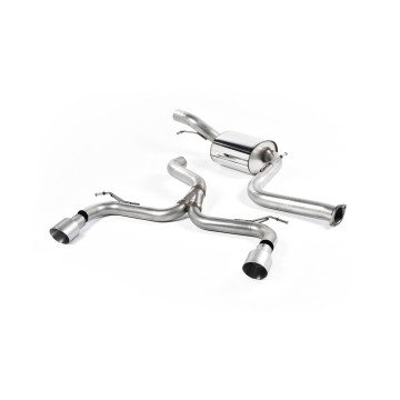 Ford Focus MK2 ST 225 - Non-Resonated (Louder) Cat-Back Race Exhaust System with Titanium GT-100 Trims - Brushed Titanium