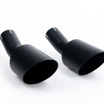 Ford Focus MK2 RS - Resonated (Quieter) Cat-Back Exhaust System with Cerakote Black Trims - Cerakote Black