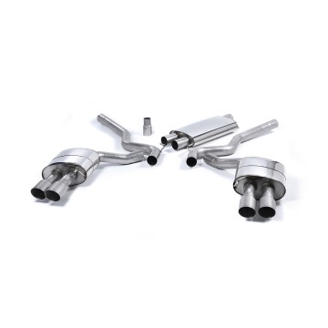 Ford Mustang 2.3 (S550 Fastback) - Resonated (Quieter) Cat-Back Exhaust System with GT-90 Titanium Trims (For Roush Valance) - Brushed Titanium