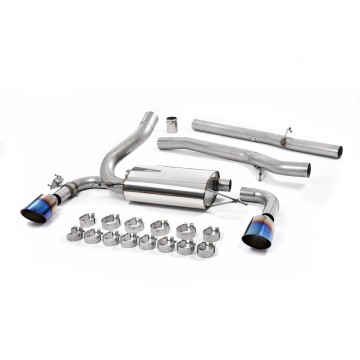 Ford Focus MK3 RS - Non-Resonated (Louder) Cat-Back Exhaust System with Burnt Titanium GT-115 Trims - Burnt Titanium