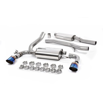 Ford Focus MK3 RS - Resonated (Quieter) Cat-Back Exhaust System with Burnt Titanium GT-115 Trims - Burnt Titanium