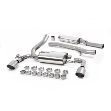 Ford Focus MK3 RS - Resonated (Quieter) Cat-Back Exhaust System with Titanium GT-115 Trims - Brushed Titanium