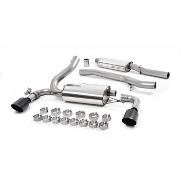 Ford Focus MK3 RS - Resonated (Quieter) Cat-Back Exhaust System with Cerakote Black GT-115 Trims - Cerakote Black