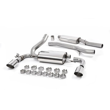 Ford Focus MK3 RS - Resonated (Quieter) Cat-Back Exhaust System with Polished GT-115 Trims - Polished