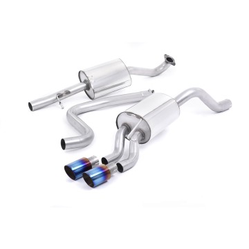Ford Fiesta MK7/7.5 Ecoboost 1.0T - Resonated (Quieter) Cat-Back Exhaust System with Burnt Titanium Tips - Burnt Titanium