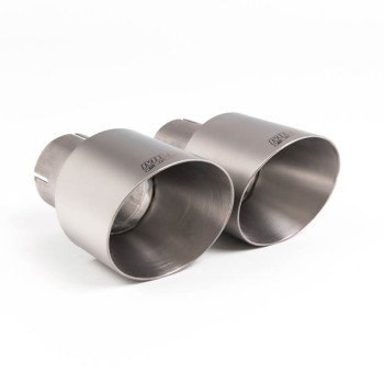 Ford Mustang 5.0 V8 GT (Fastback) - Non-Resonated (Louder) Cat-Back Exhaust System with Titanium GT-100 Trims - Brushed Titanium