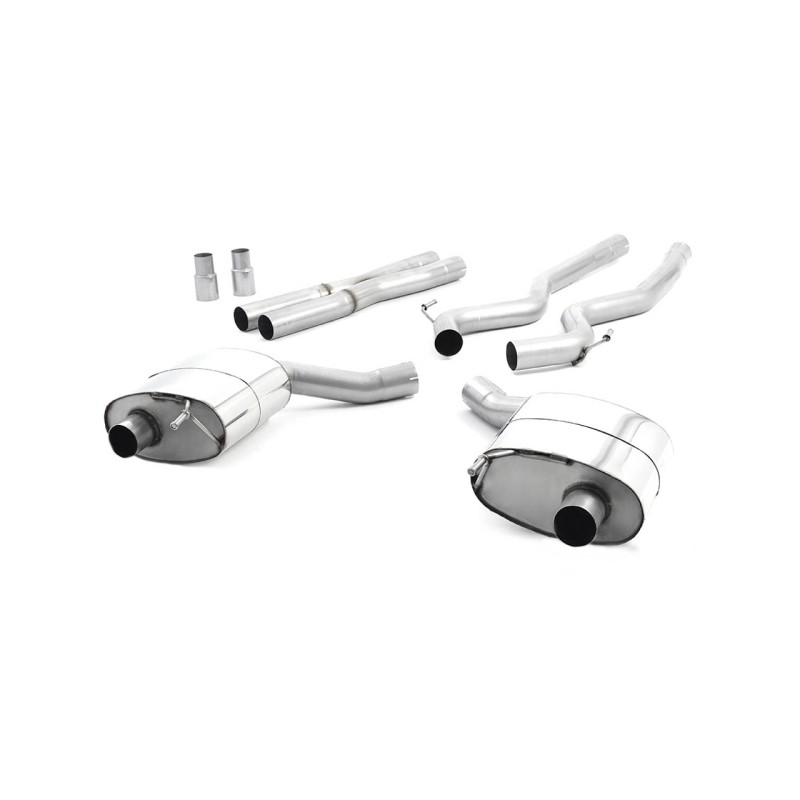 Ford Mustang 5.0 V8 GT (Fastback) - Non-Resonated (Louder) Cat-Back Exhaust System with Burnt Titanium GT-100 Trims - Burnt Titanium